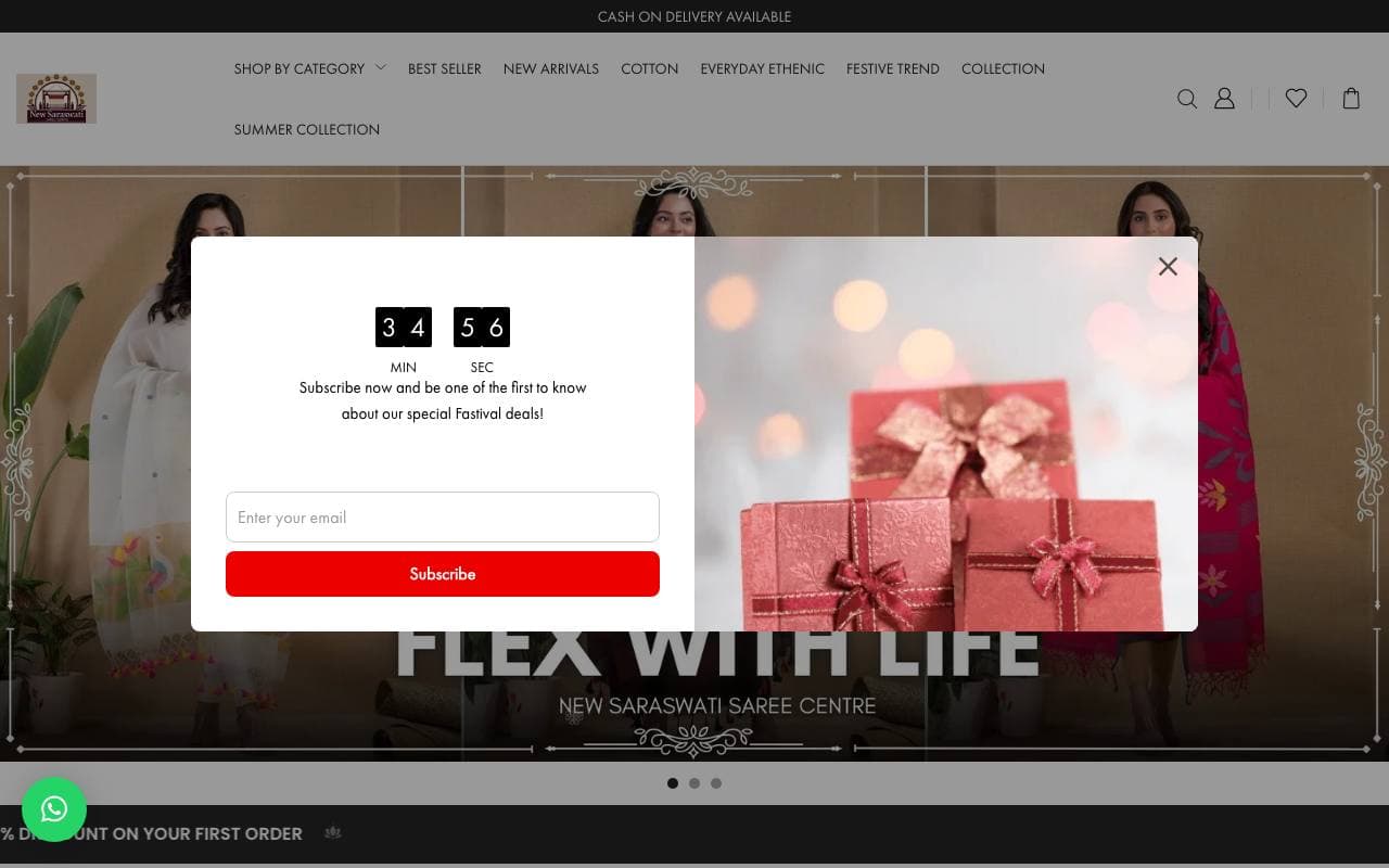 New Saraswati Saree Centre — website delivered by NextGen Fusion