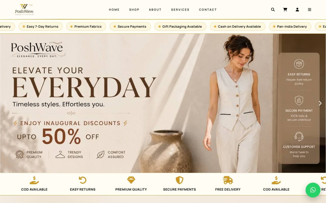 PoshWave — website delivered by NextGen Fusion