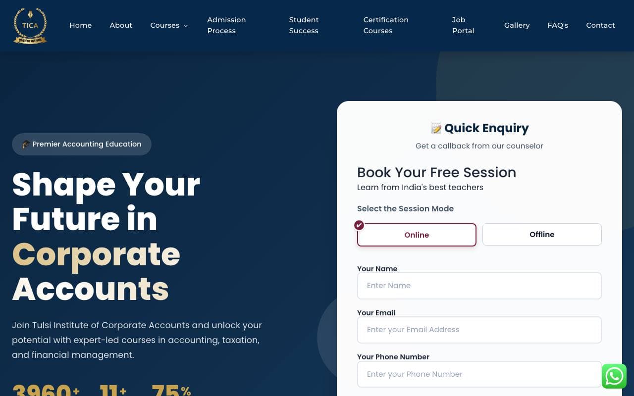 Tulsi Institute — website delivered by NextGen Fusion