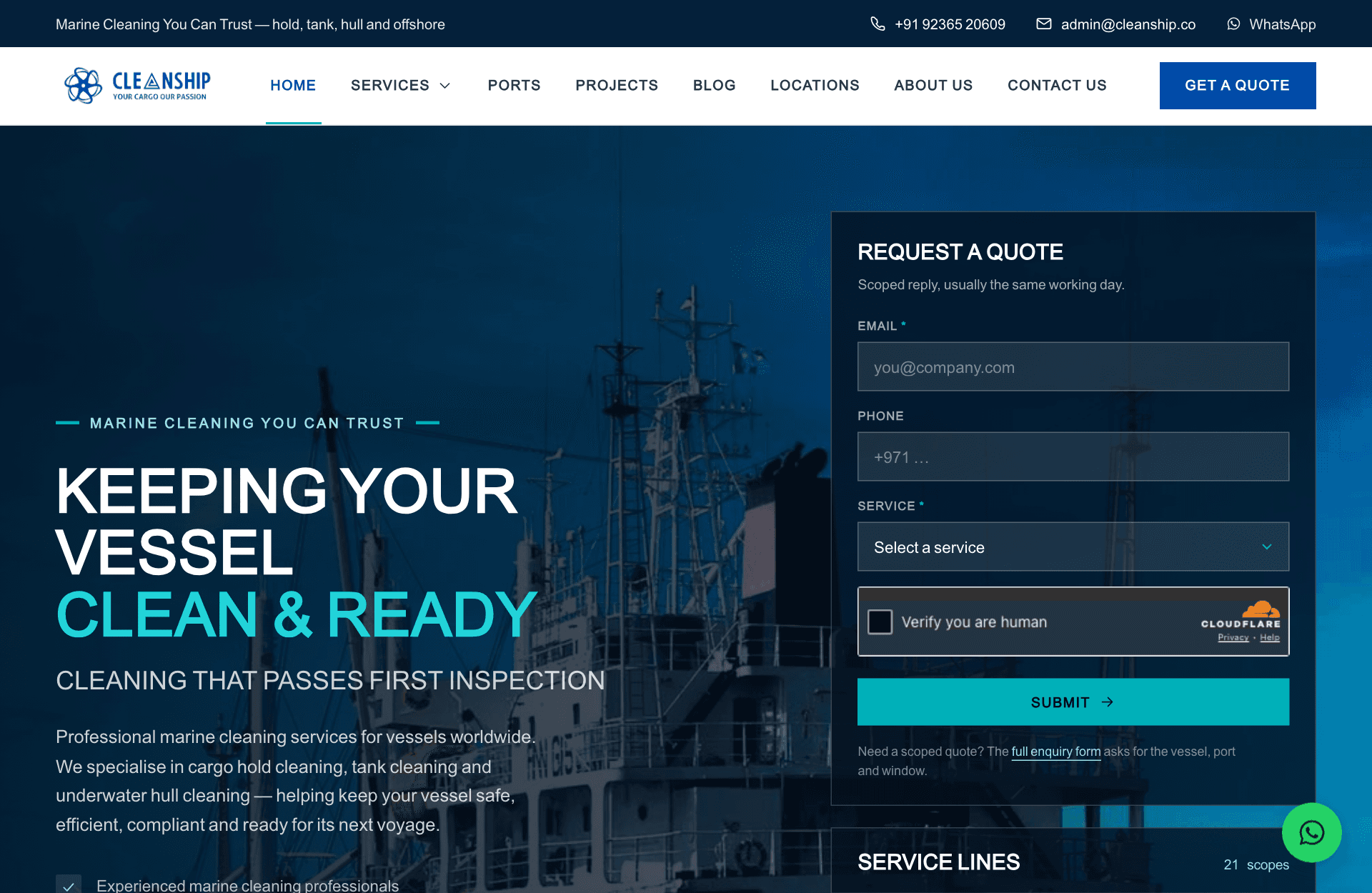 Cleanship — website built by NextGen Fusion
